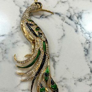 Vintage, high quality Peacock brooch by D'orlan